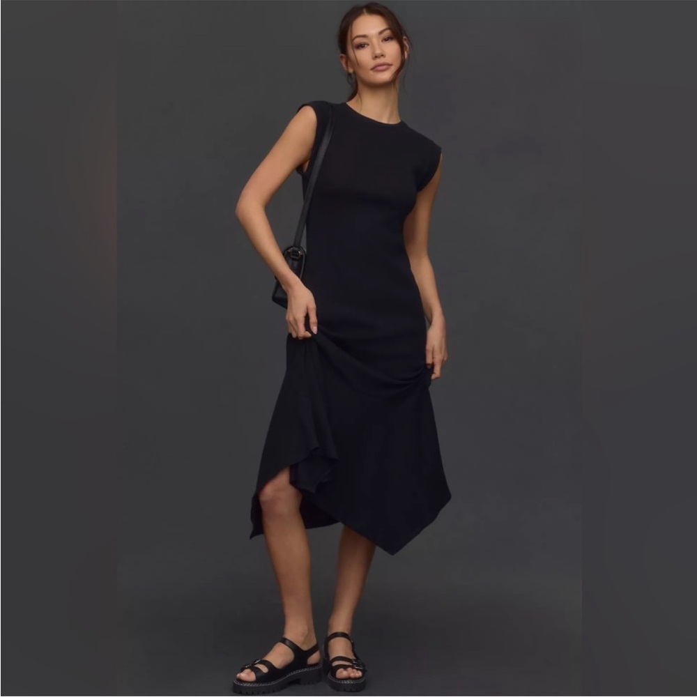 DAILY PRACTICE ANTHROPOLOGIE Sleeveless Asymmetric Midi Dress